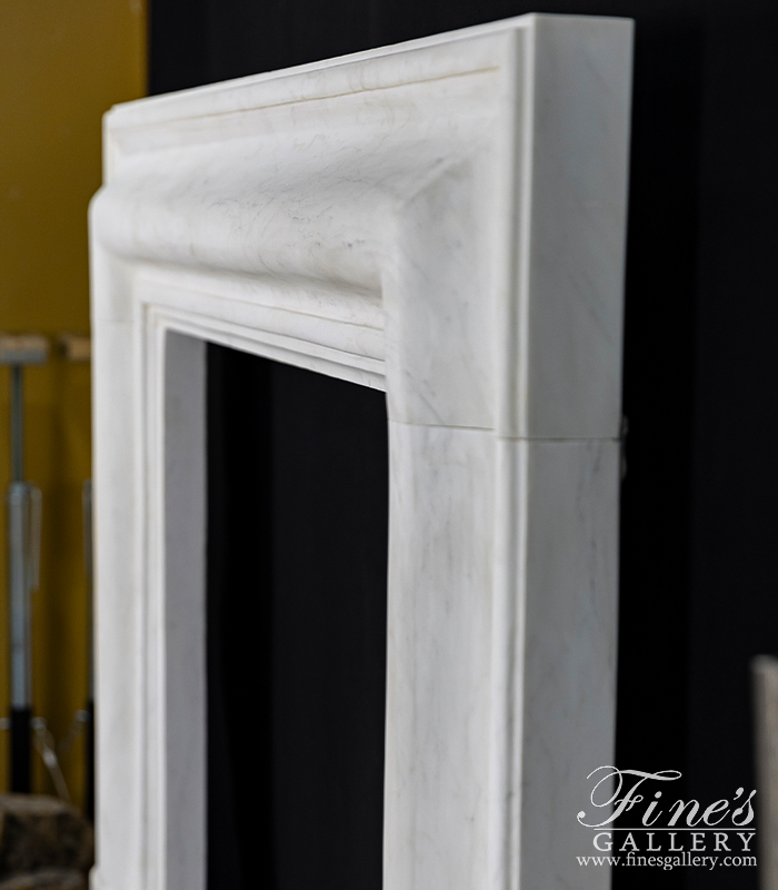 Marble Fireplaces  - Superior Statuary White Bolection Style Marble Mantel - MFP-2489